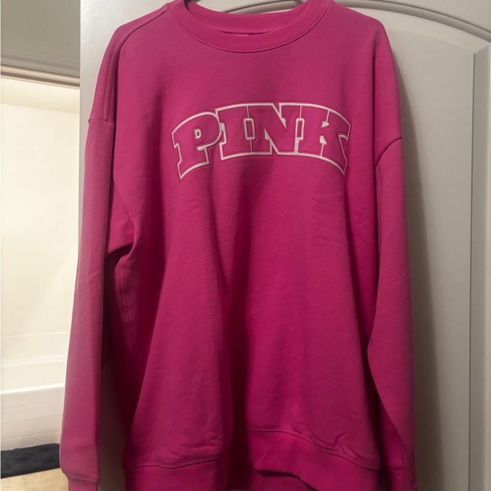PINK Victoria's Secret Bright Pink Logo Sweatshirt